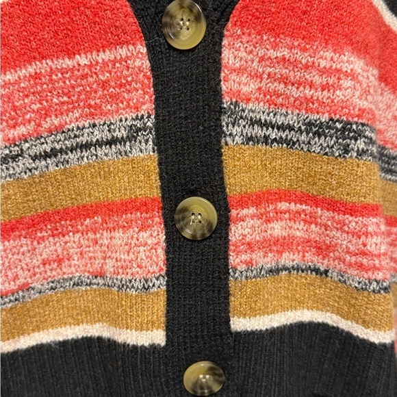 Nordstrom BP Women’s Cropped Cardigan Button Front Bright Patterned Meryl Stripe - Picture 3 of 6